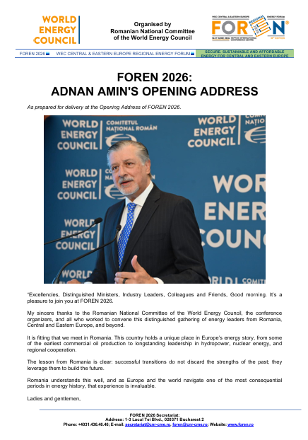 FOREN 2026:   ADNAN AMIN’S OPENING ADDRESS